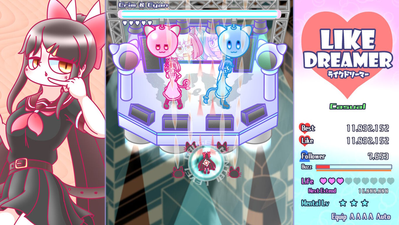 ポップでかわいい弾幕系シューティングゲーム『ライクドリーマー